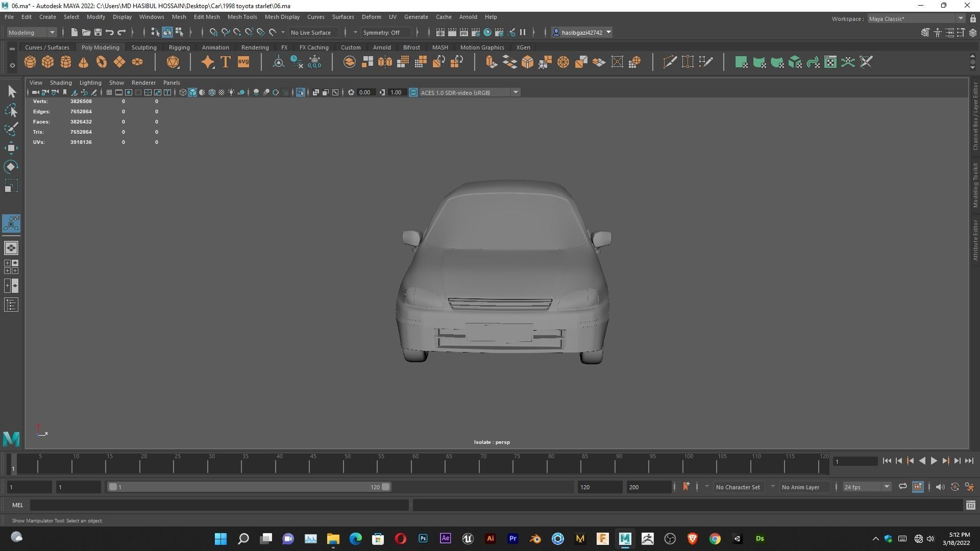 Toyota Starlet 1998 for 3D Print Model and High poly Model 3D print model_5