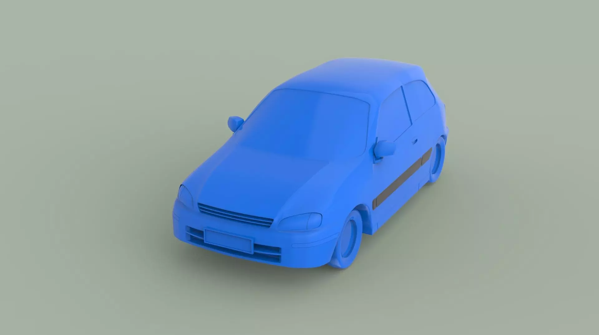 Toyota Starlet 1998 for 3D Print Model and High poly Model 3D print model_0