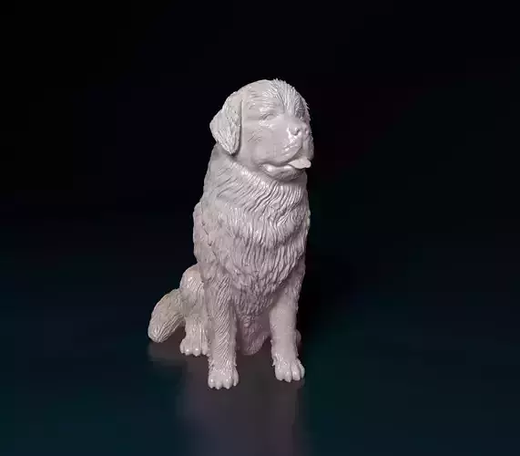 Newfoundland dog figurine 3D print model