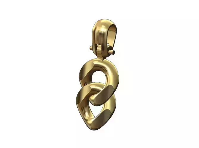 Double chunky cuban link pendant with bail