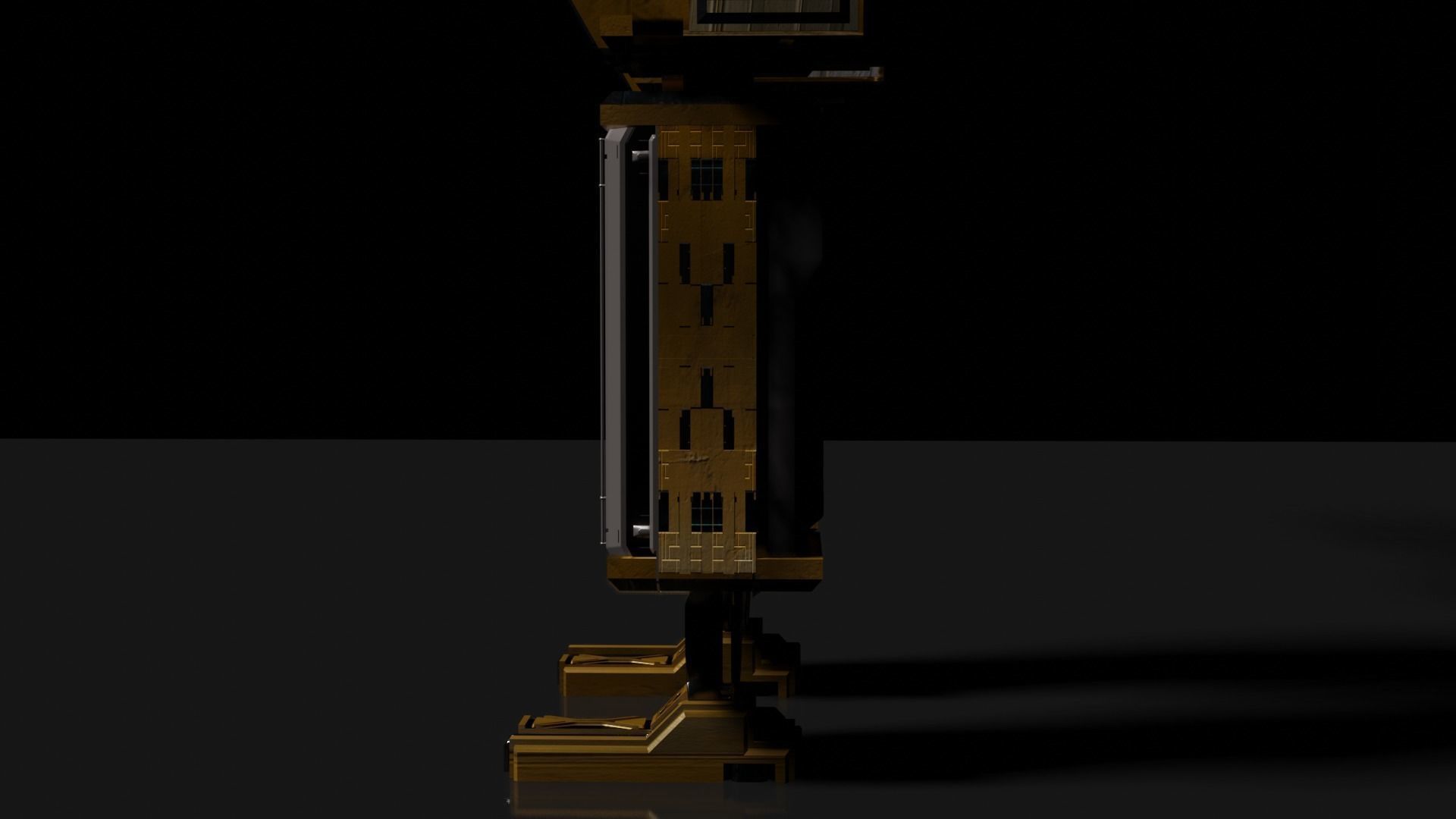 SCIFI Mecha Golden Robot Low-poly 3D model_18