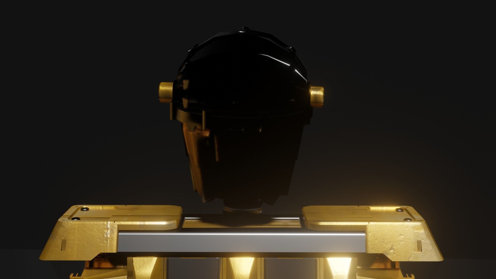 SCIFI Mecha Golden Robot Low-poly 3D model_12