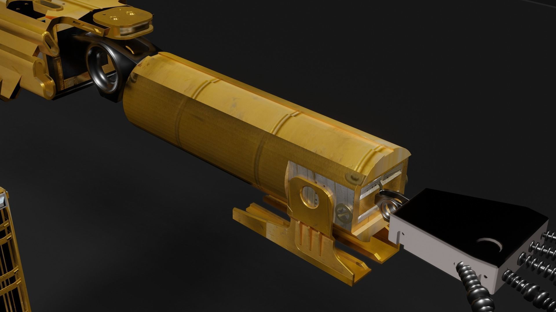 SCIFI Mecha Golden Robot Low-poly 3D model_5