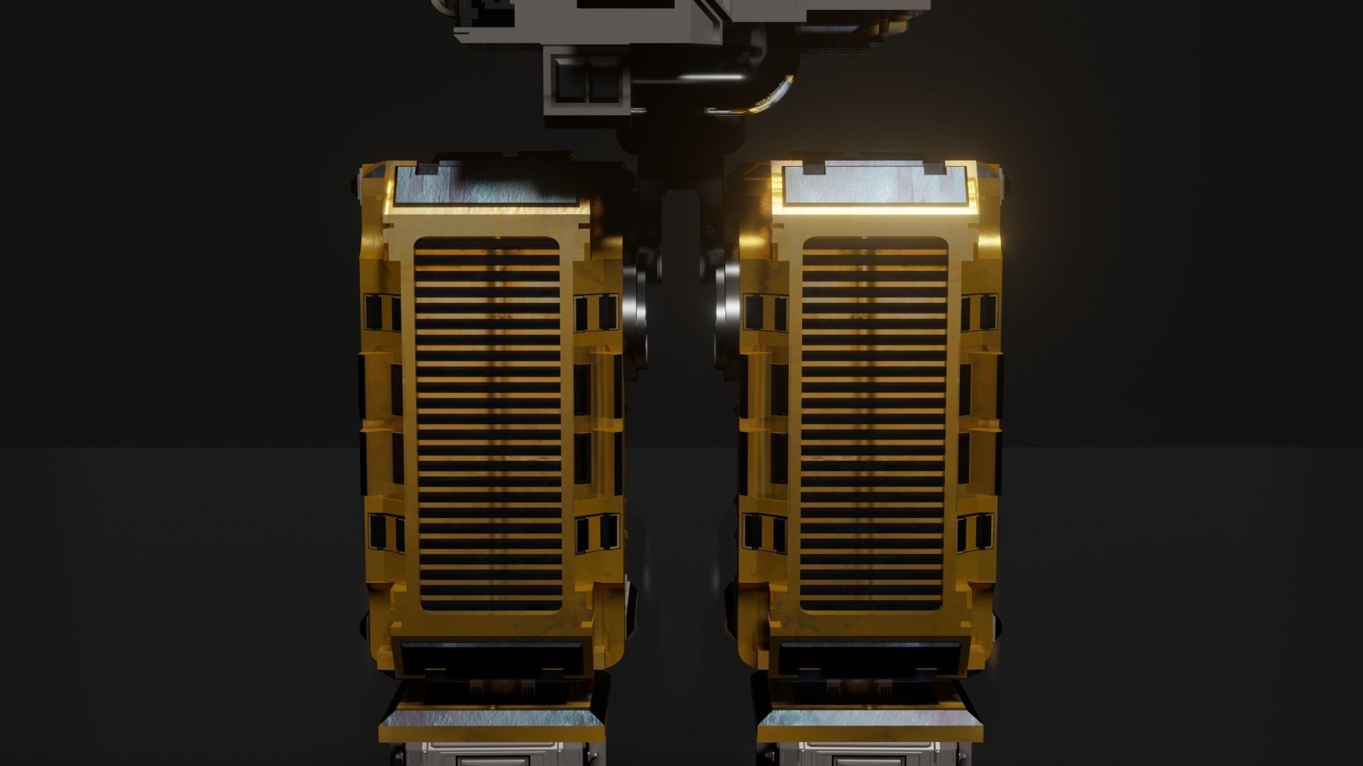 SCIFI Mecha Golden Robot Low-poly 3D model_20