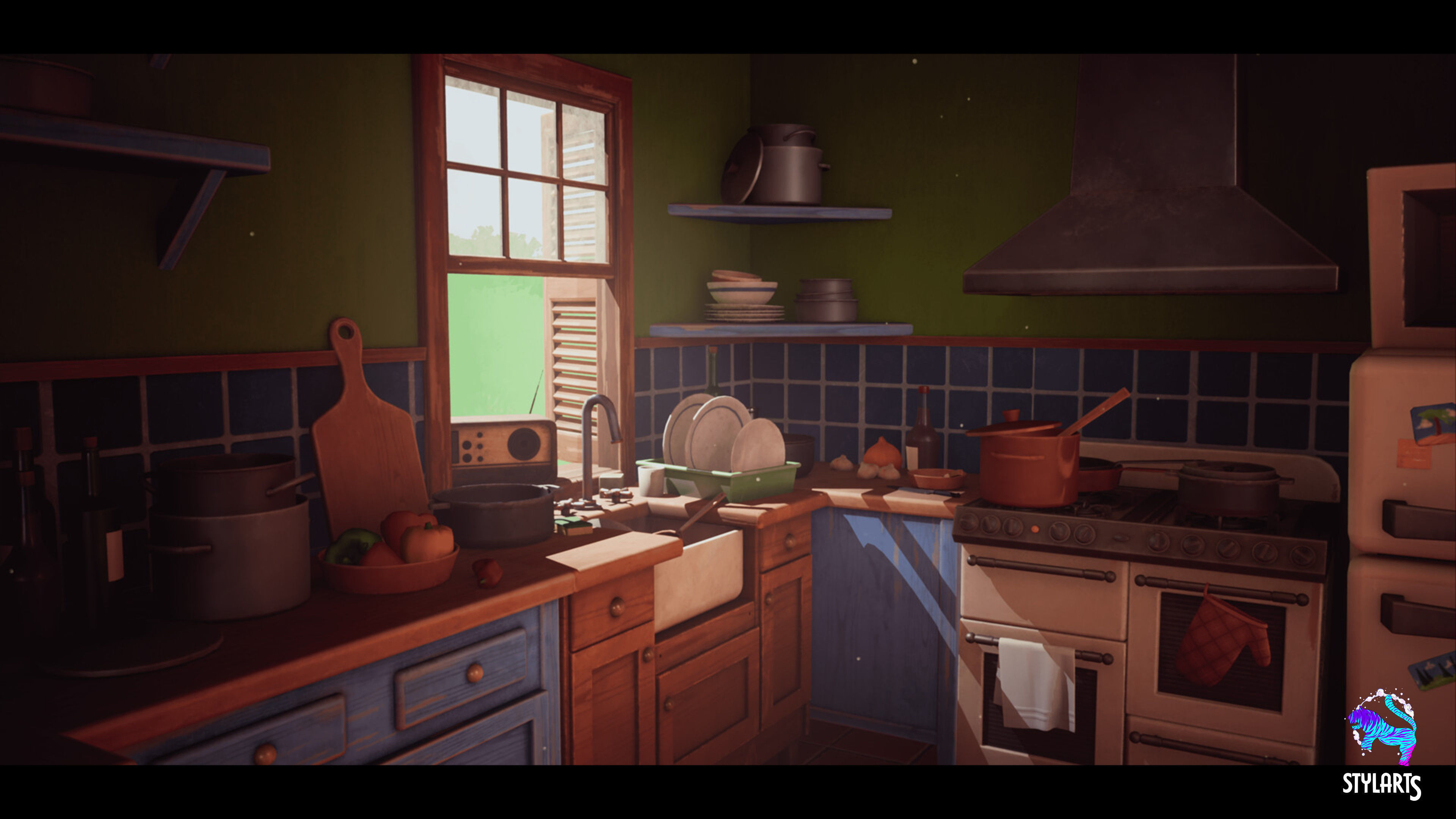 Stylized Countryside House Interior Low-poly 3D model_5