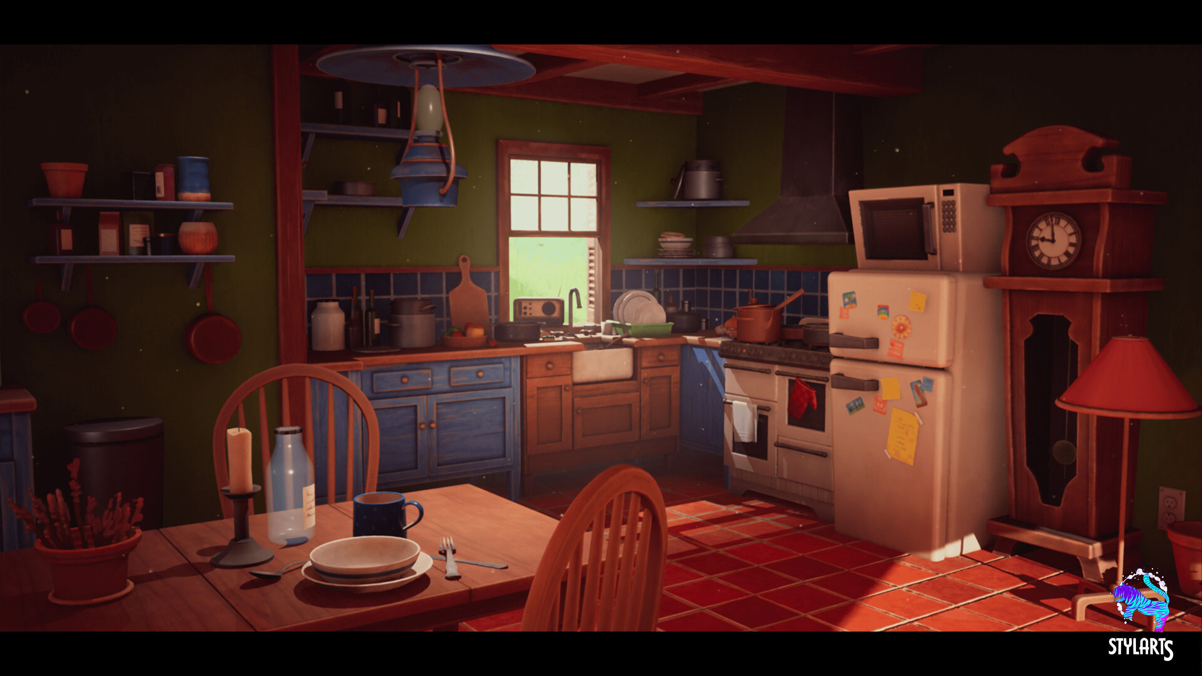 Stylized Countryside House Interior Low-poly 3D model_4