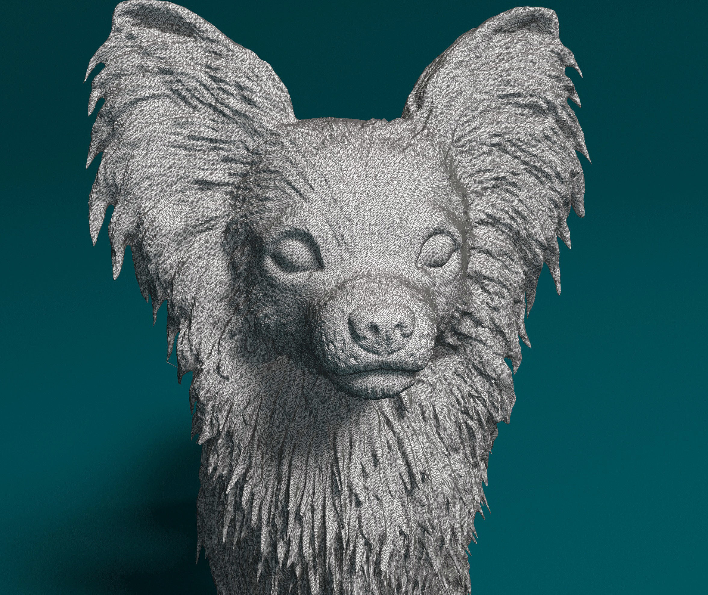 Papillon dog 3D print model_7