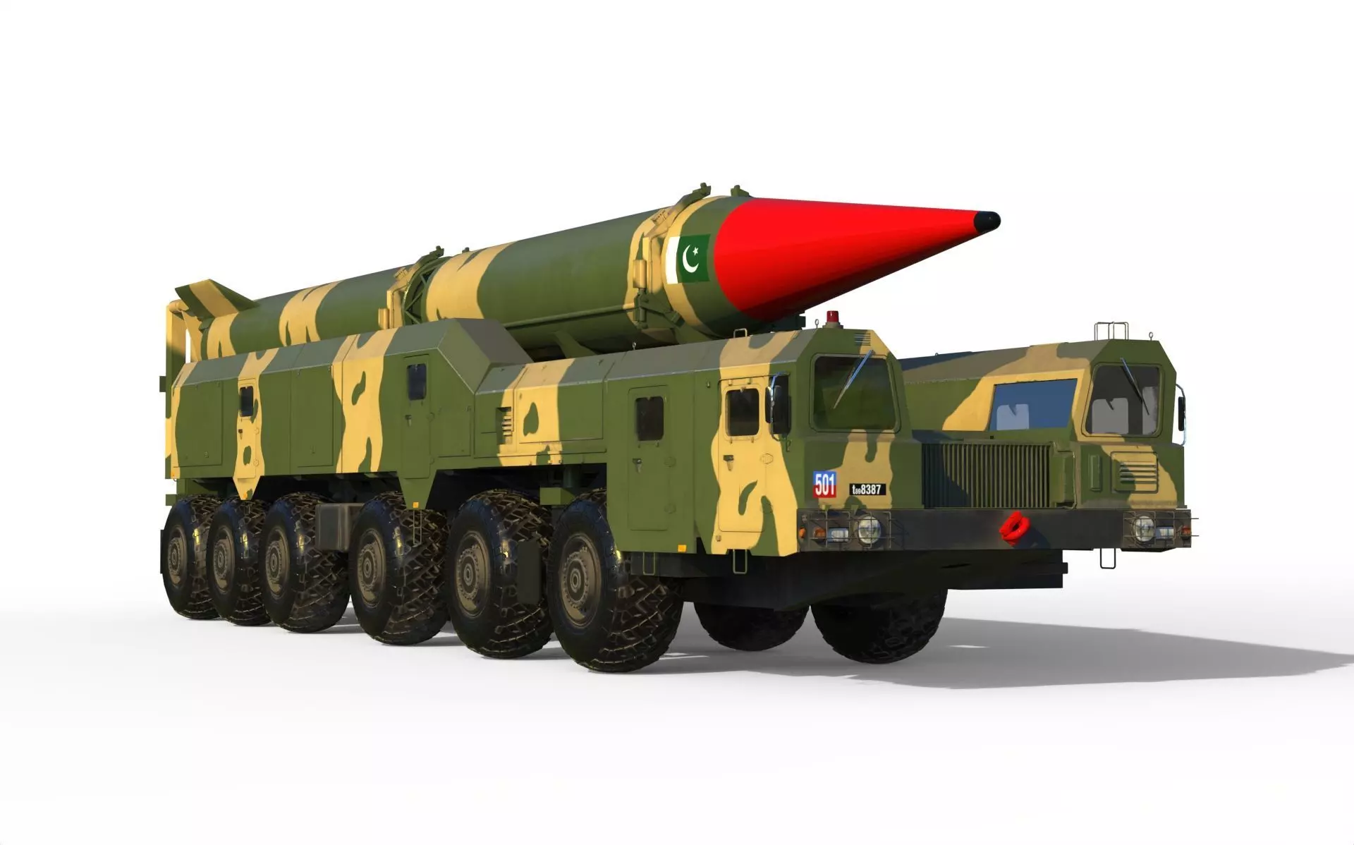 Shaheen 2 Pakistan missile launcher 3D model