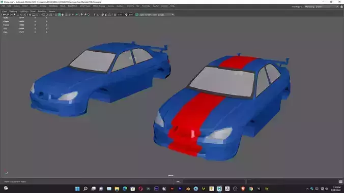 Low-poly model of Subaru Impreza WRX STi 2005