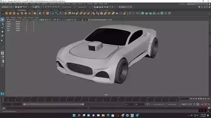 Concept 3d Car Model low poly and High Poly