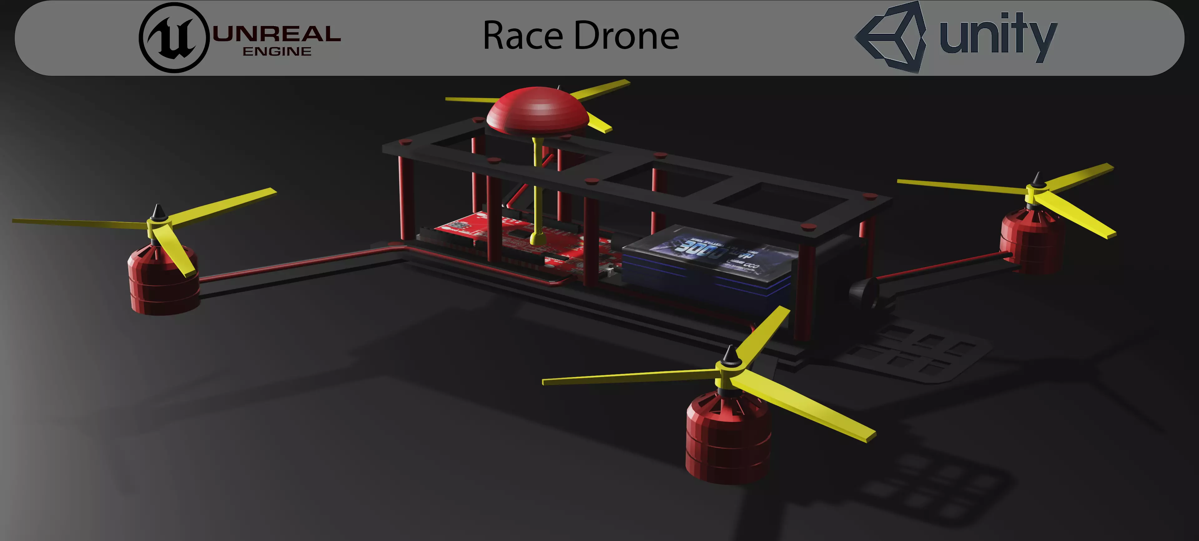 Game-rady Racing Drone Low-poly 3D model