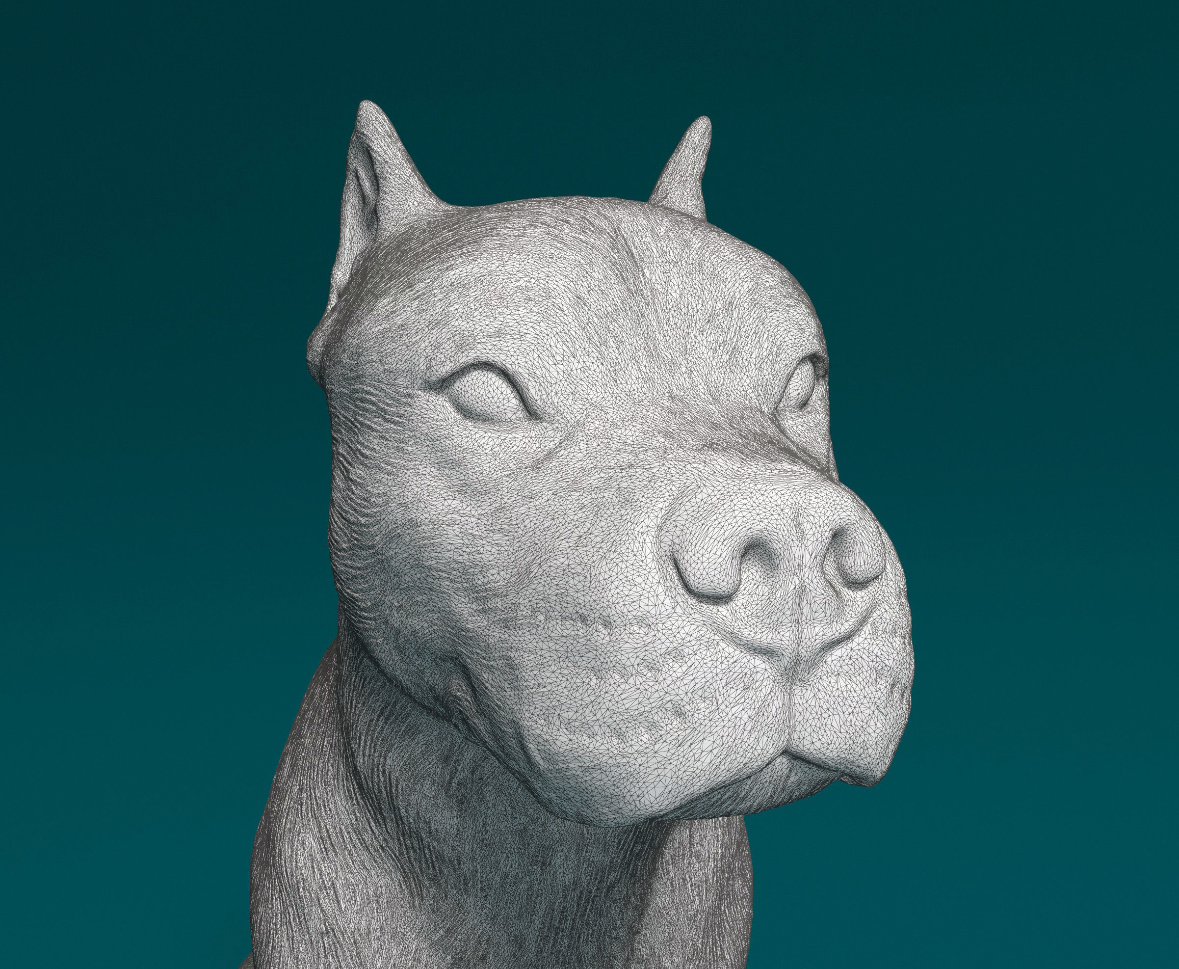 Pitbull female dog 3D print model_10