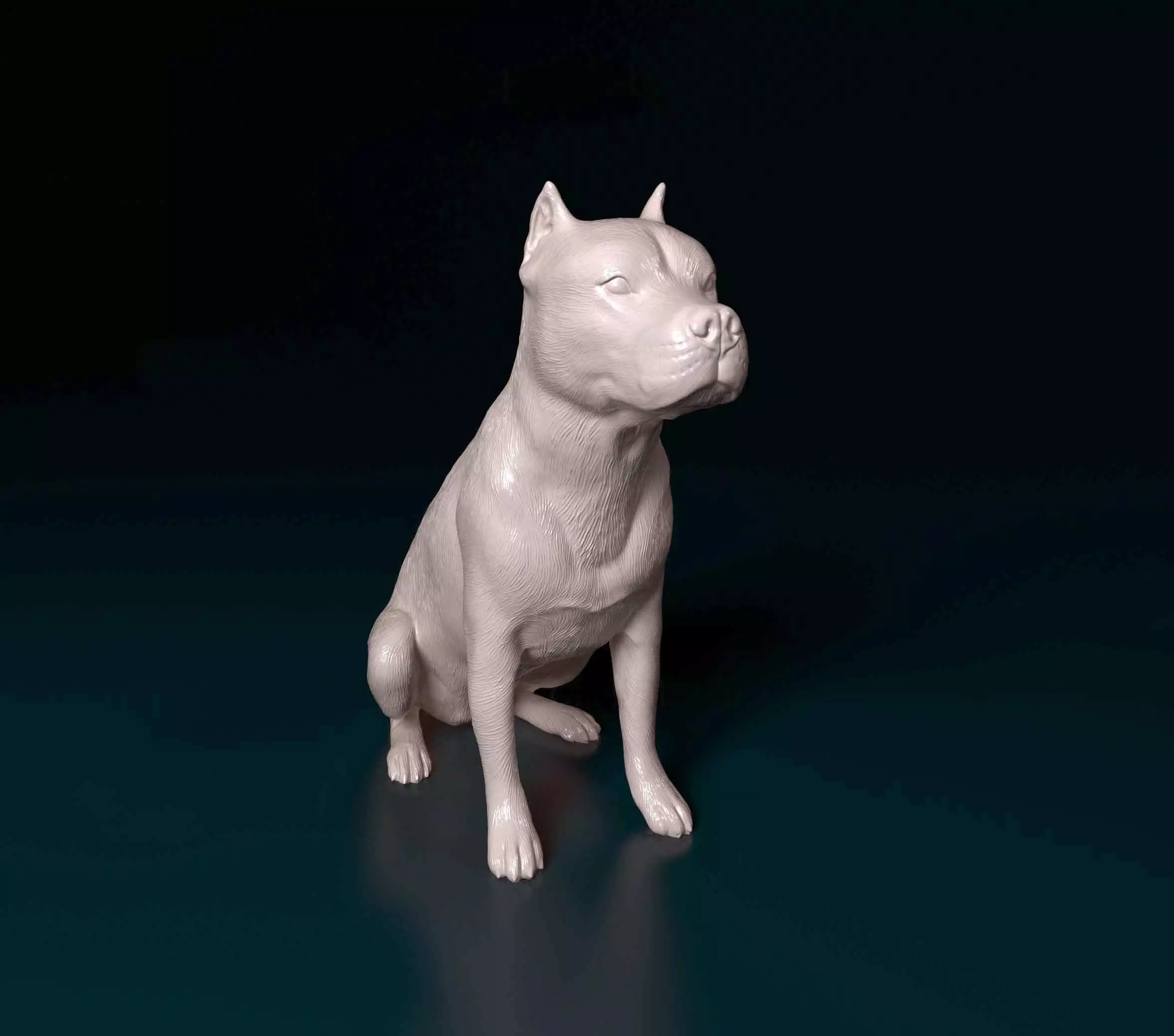 Pitbull female dog 3D print model_0