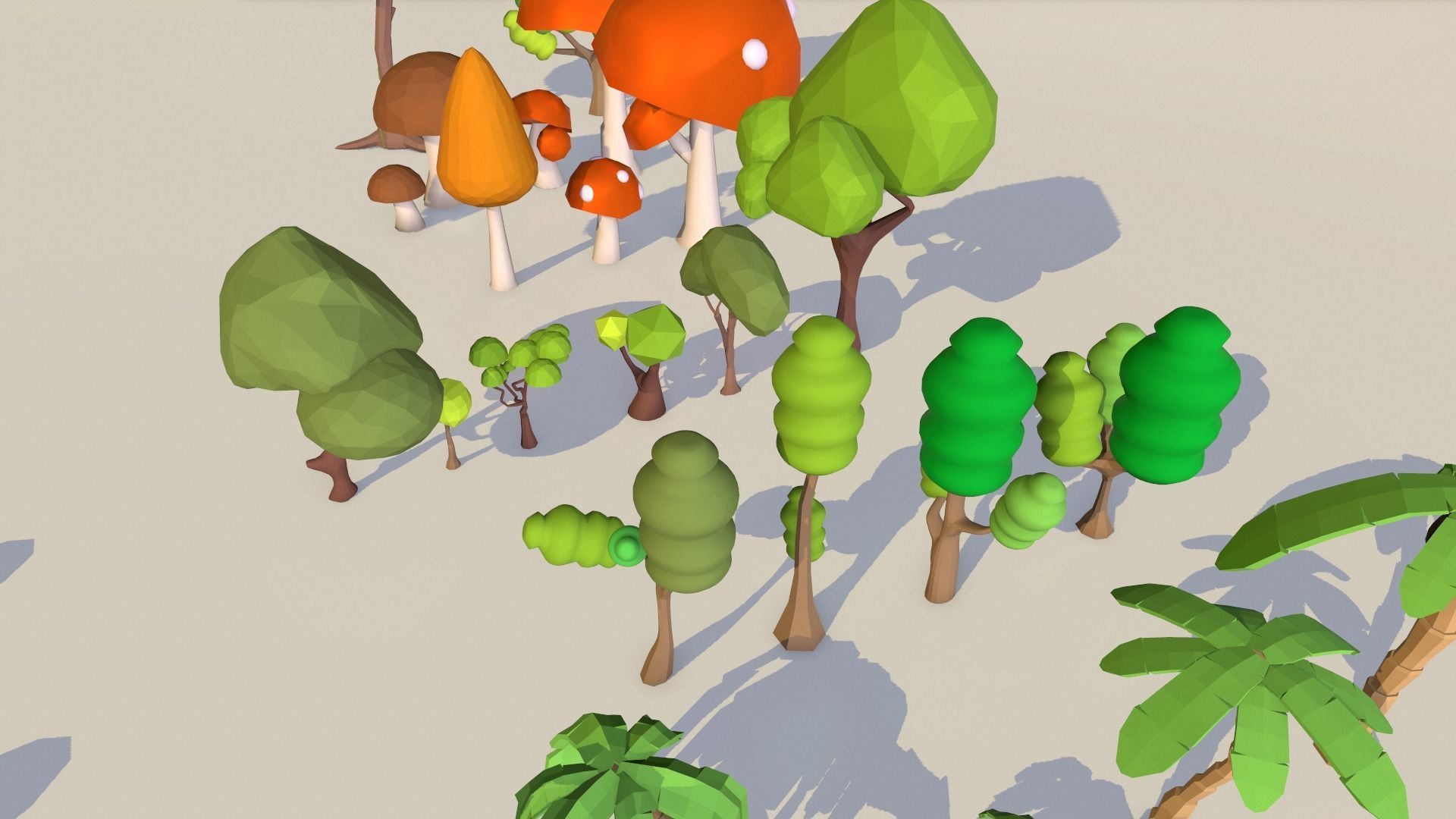 Low poly TreePack and some vegetations Low-poly 3D model_11