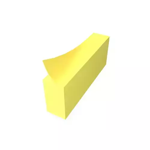 Rectangle Memo Note v1 001 Low-poly 3D model
