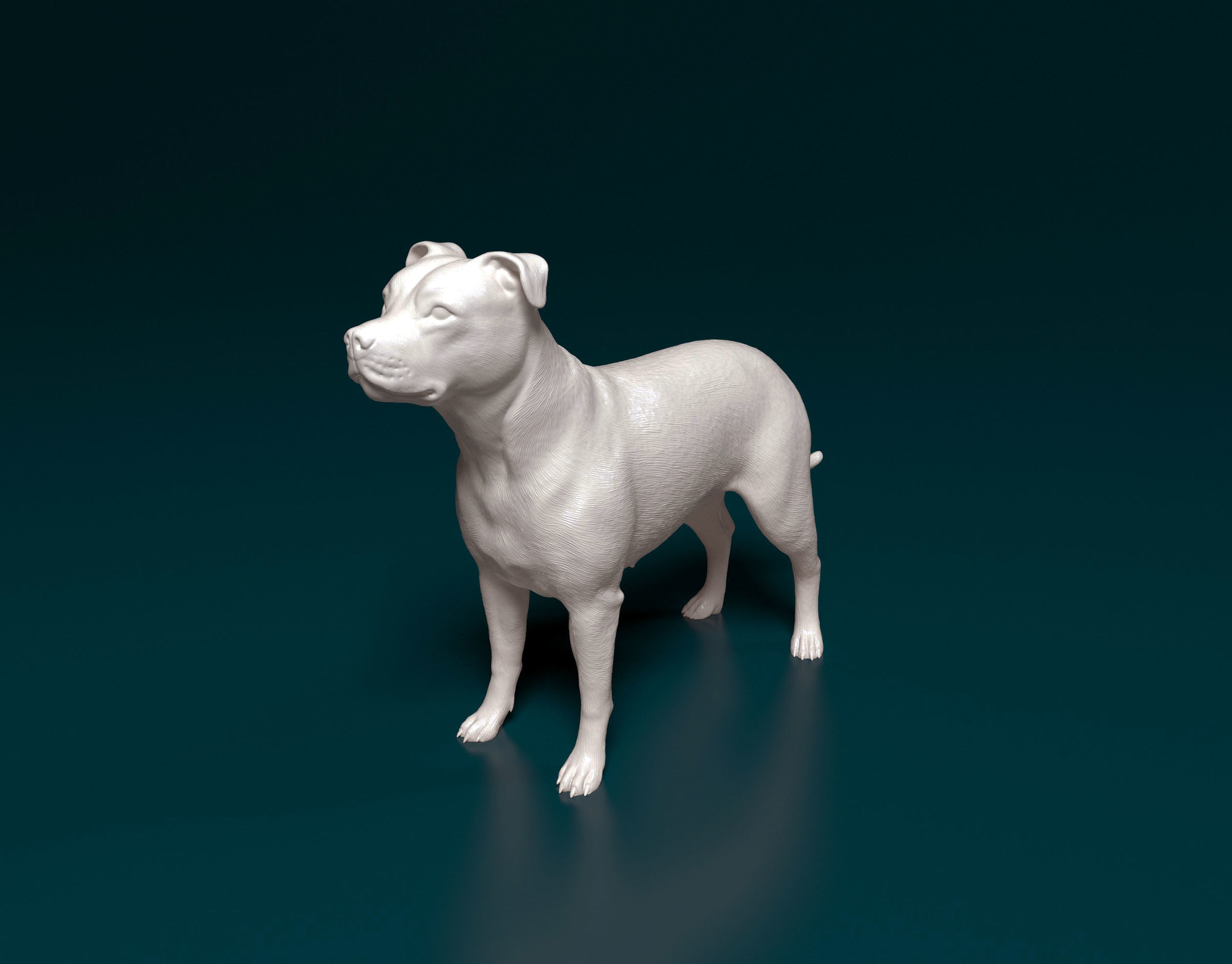 Pitbull dog 3D print model_5