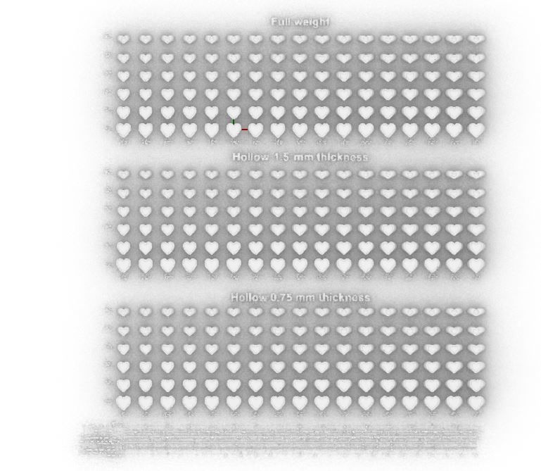 Signet rings set HEART top 3D print model_1