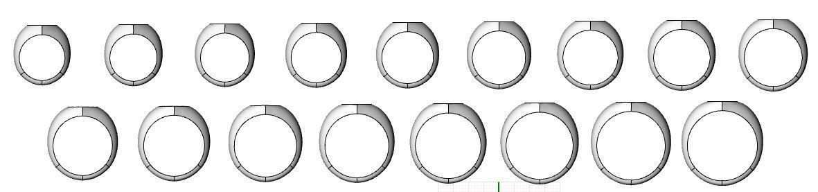 Signet rings set HEART top 3D print model_14