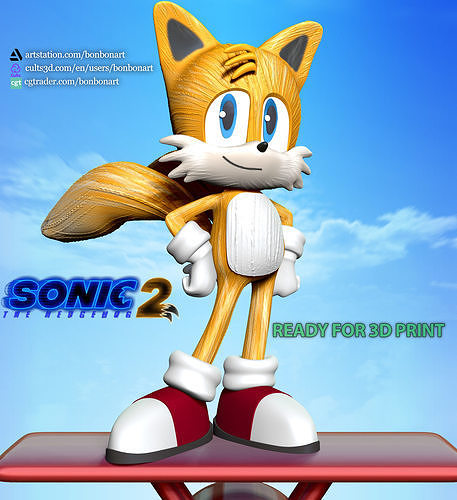 Tails- Sonic the Hedgehog 2 Fanart 3D print model