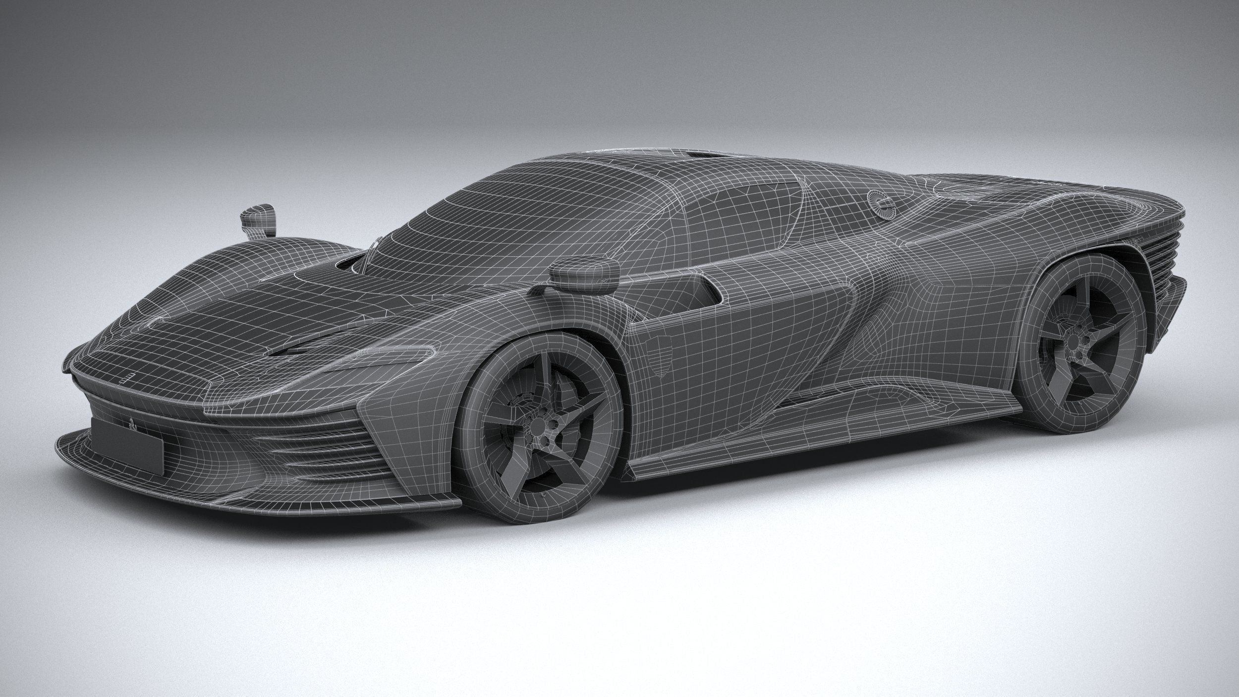 Ferrari Daytona SP3 2022 LowPoly 3D model_26