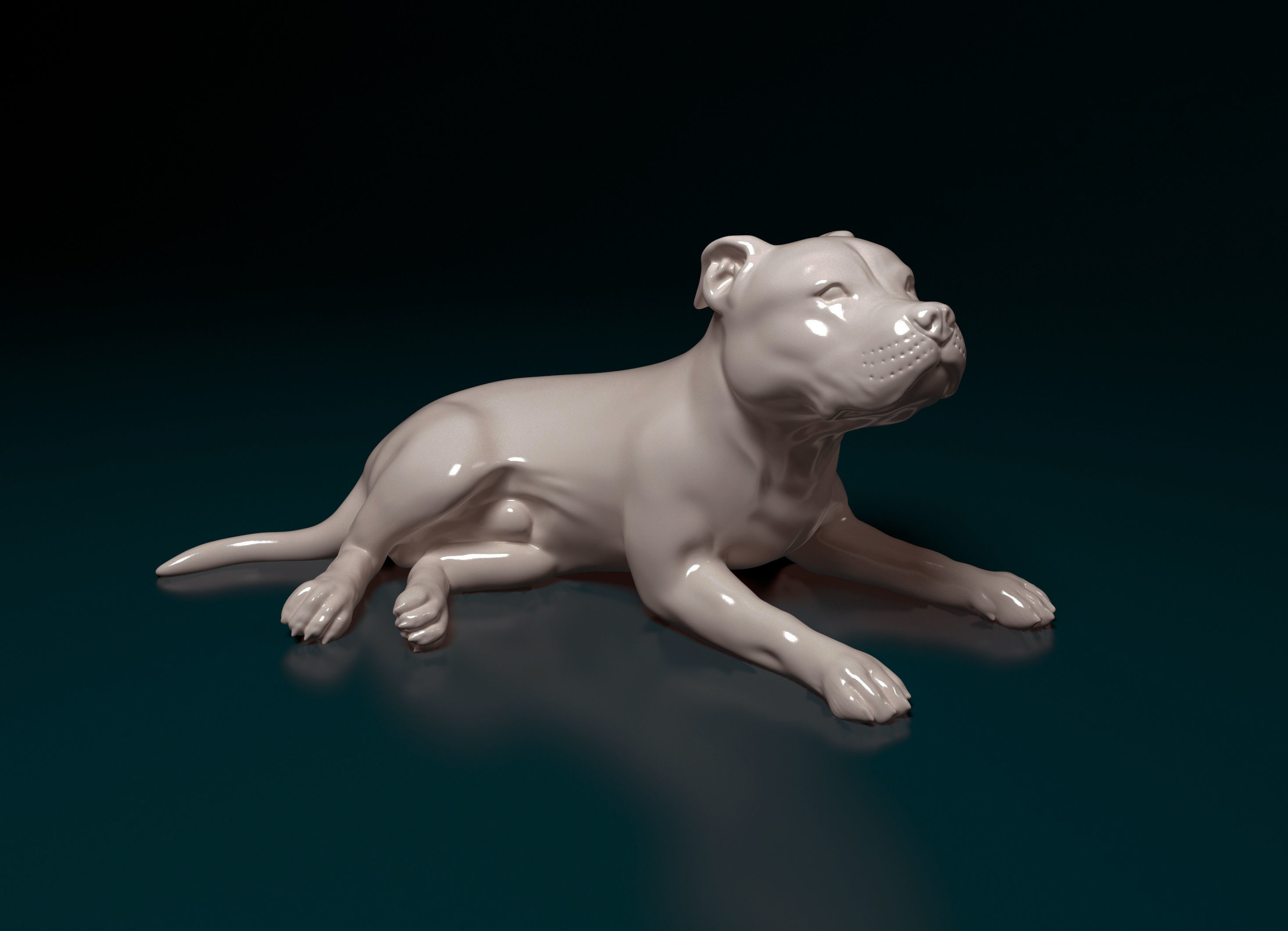 Pitbull terrier 3D print model_1