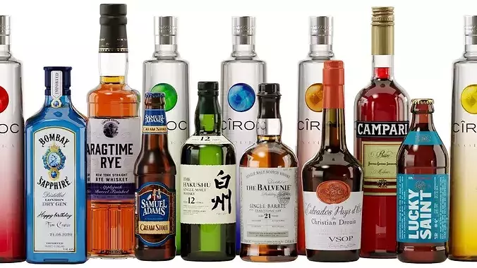 Bottles Part8 3D model 7