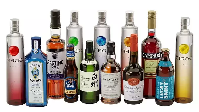 Bottles Part8 3D model 6