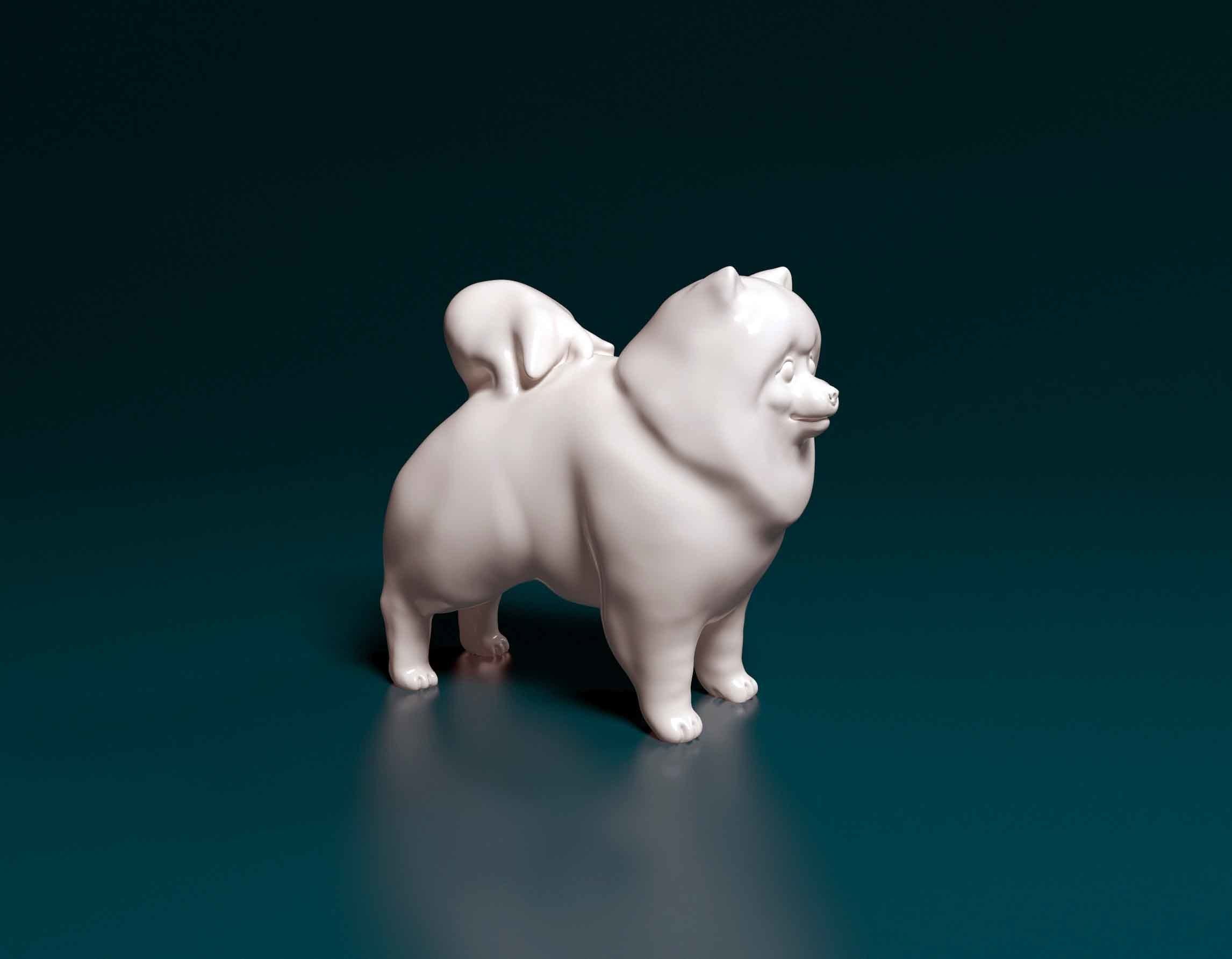 Pomeranian dog 3D print model_1