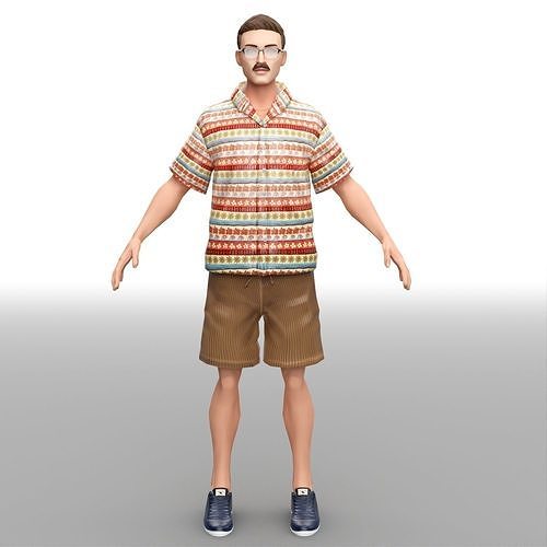 Men street wear Low-poly 3D model