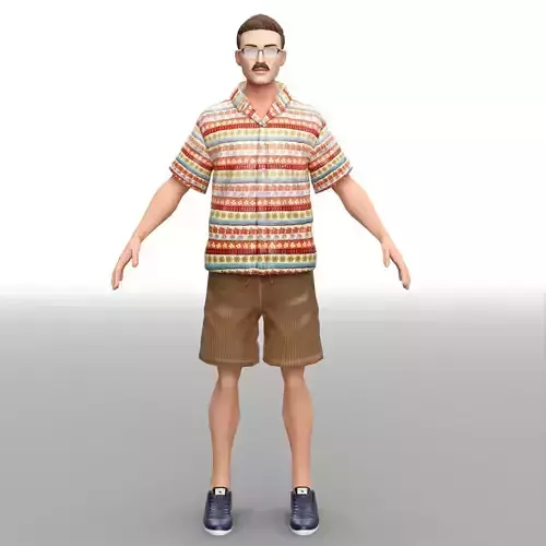 Men street wear Low-poly 3D model