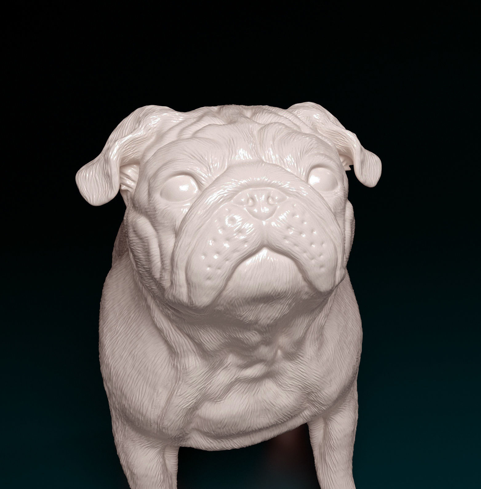 Pug dog 3D print model_7