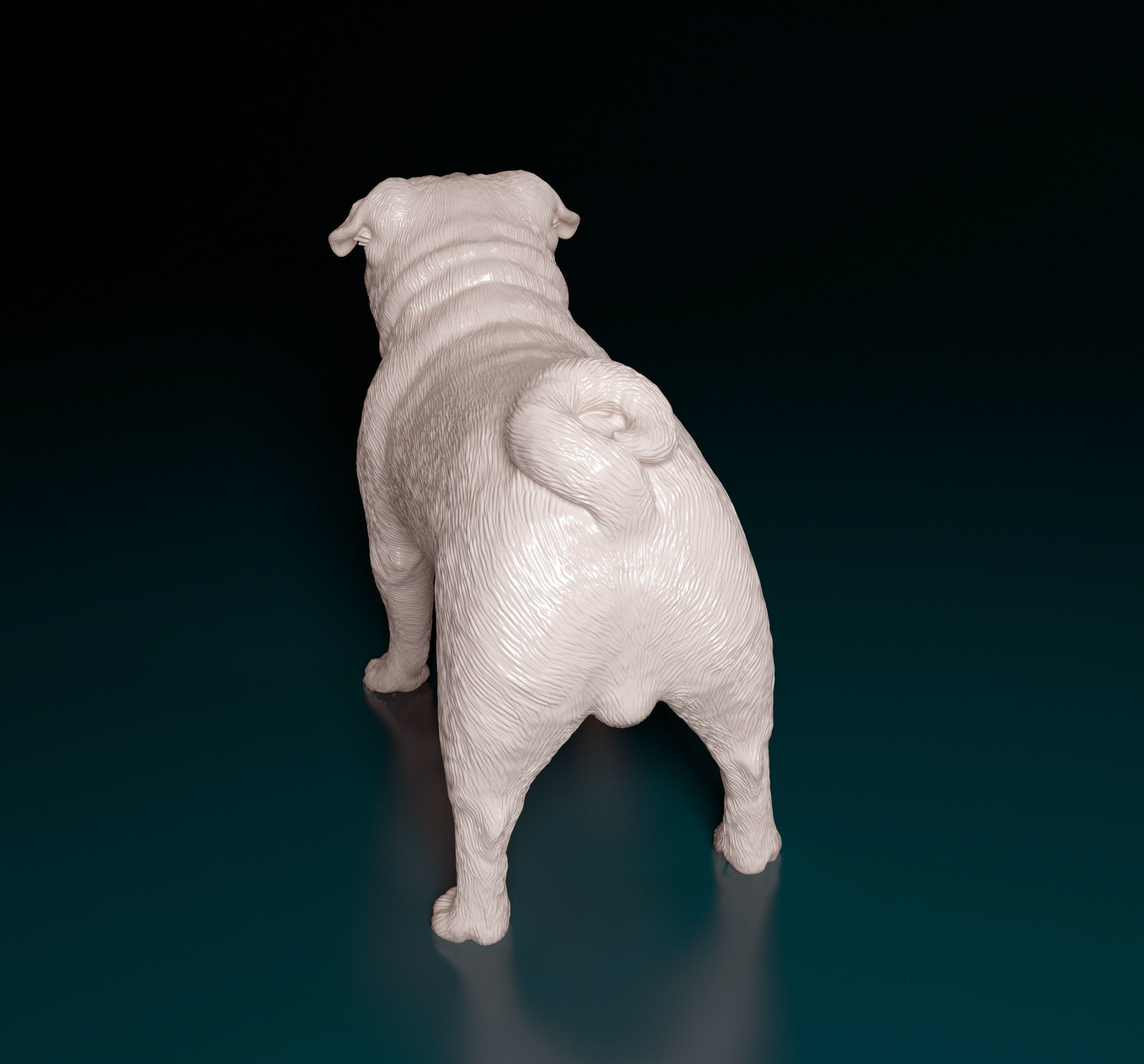 Pug dog 3D print model_3