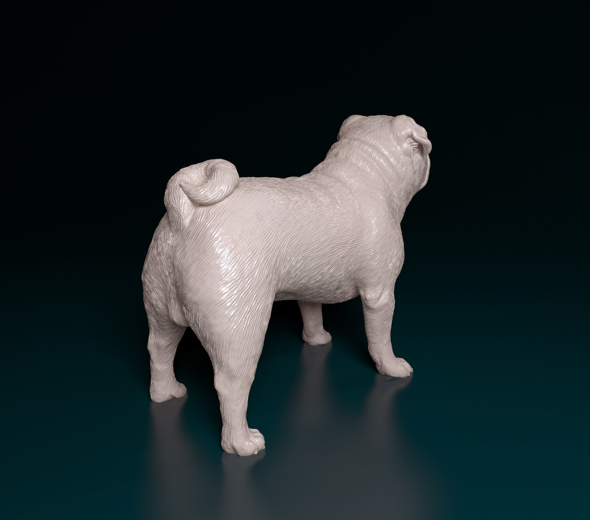 Pug dog 3D print model_2