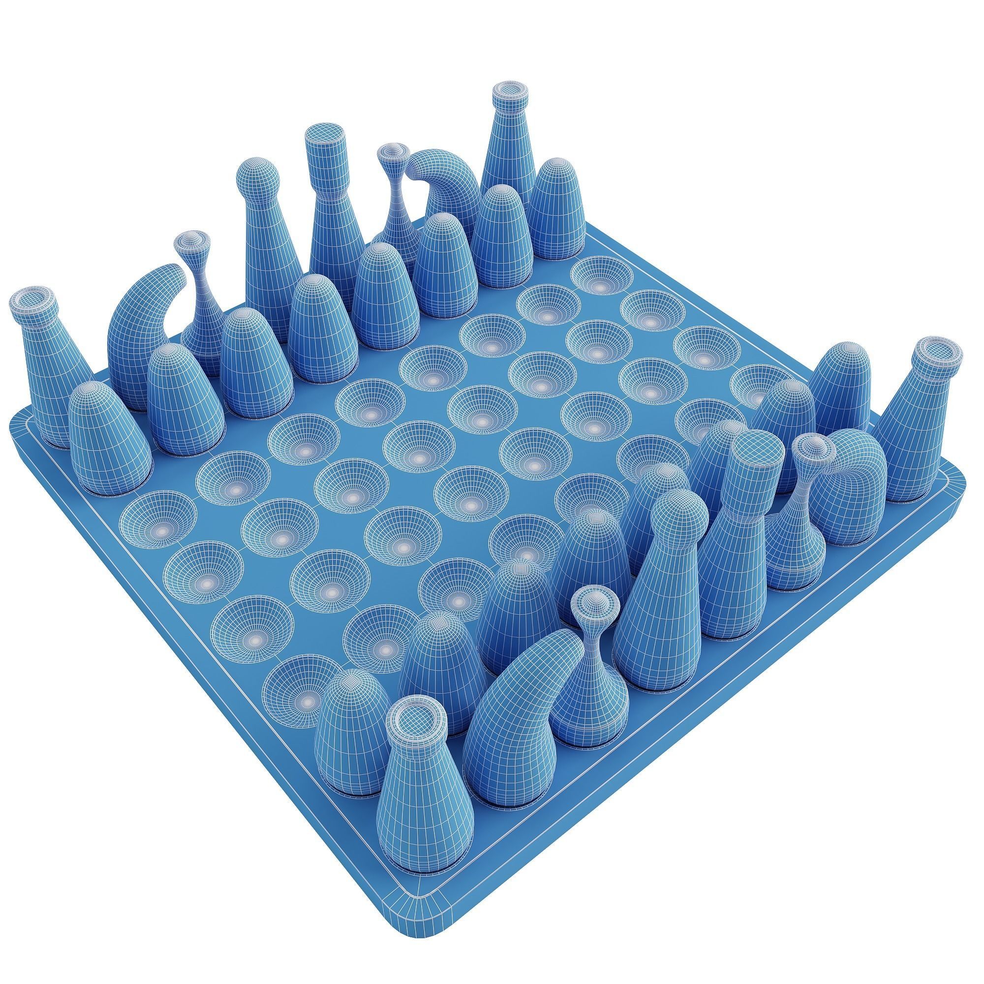 Wooden chessboard inspired by Nigerian local game Ayo 3D model_9