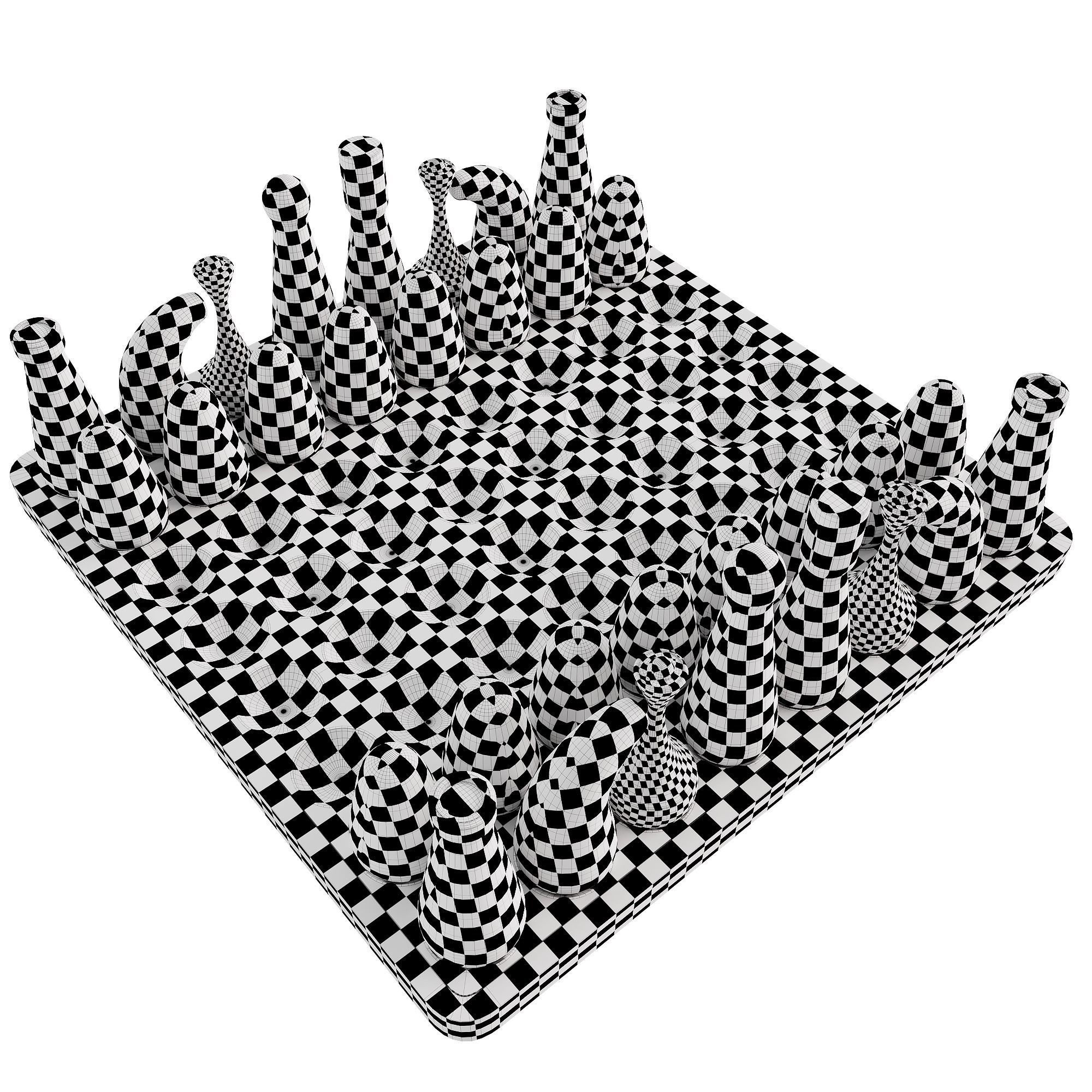 Wooden chessboard inspired by Nigerian local game Ayo 3D model_8