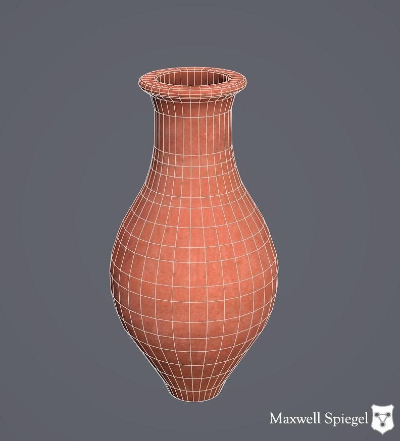 Pottery 6A Vase Low-poly 3D model_2