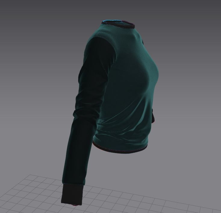 Womens Long Sleeve T-Shirts 3D model_2