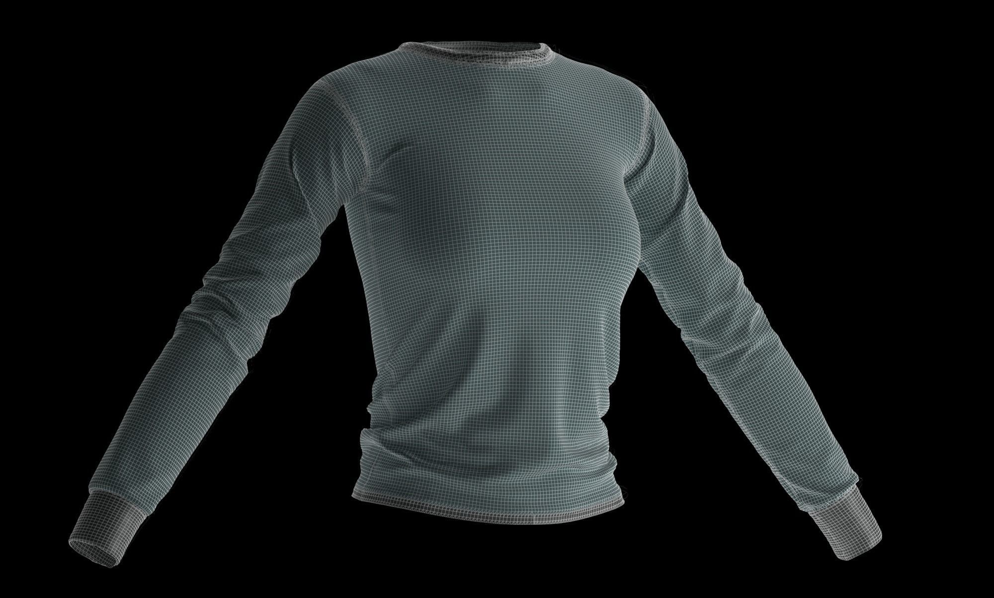 Womens Long Sleeve T-Shirts 3D model_6
