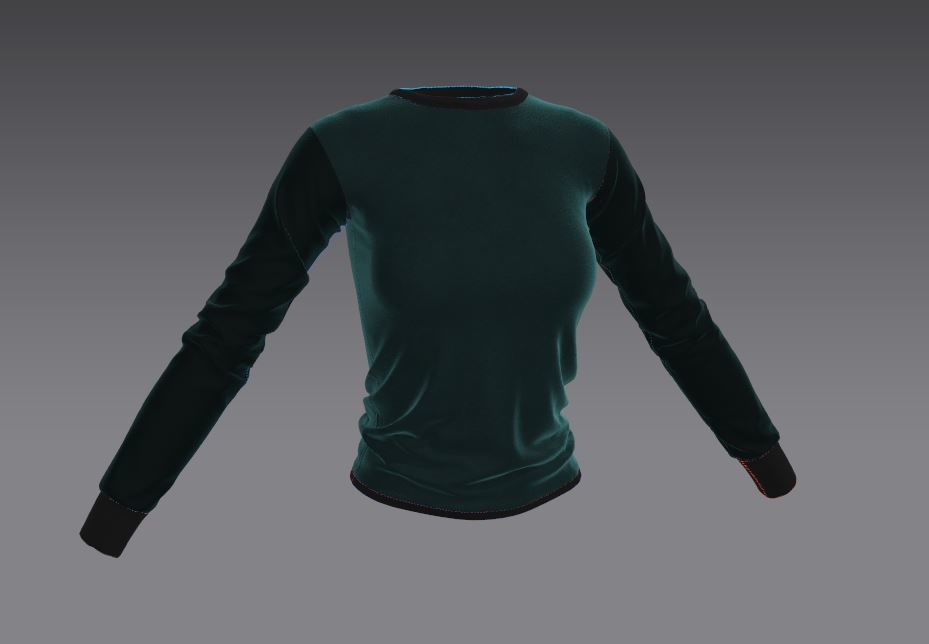 Womens Long Sleeve T-Shirts 3D model_1
