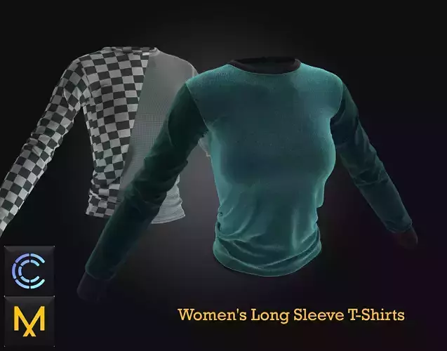 Womens Long Sleeve T-Shirts 3D model