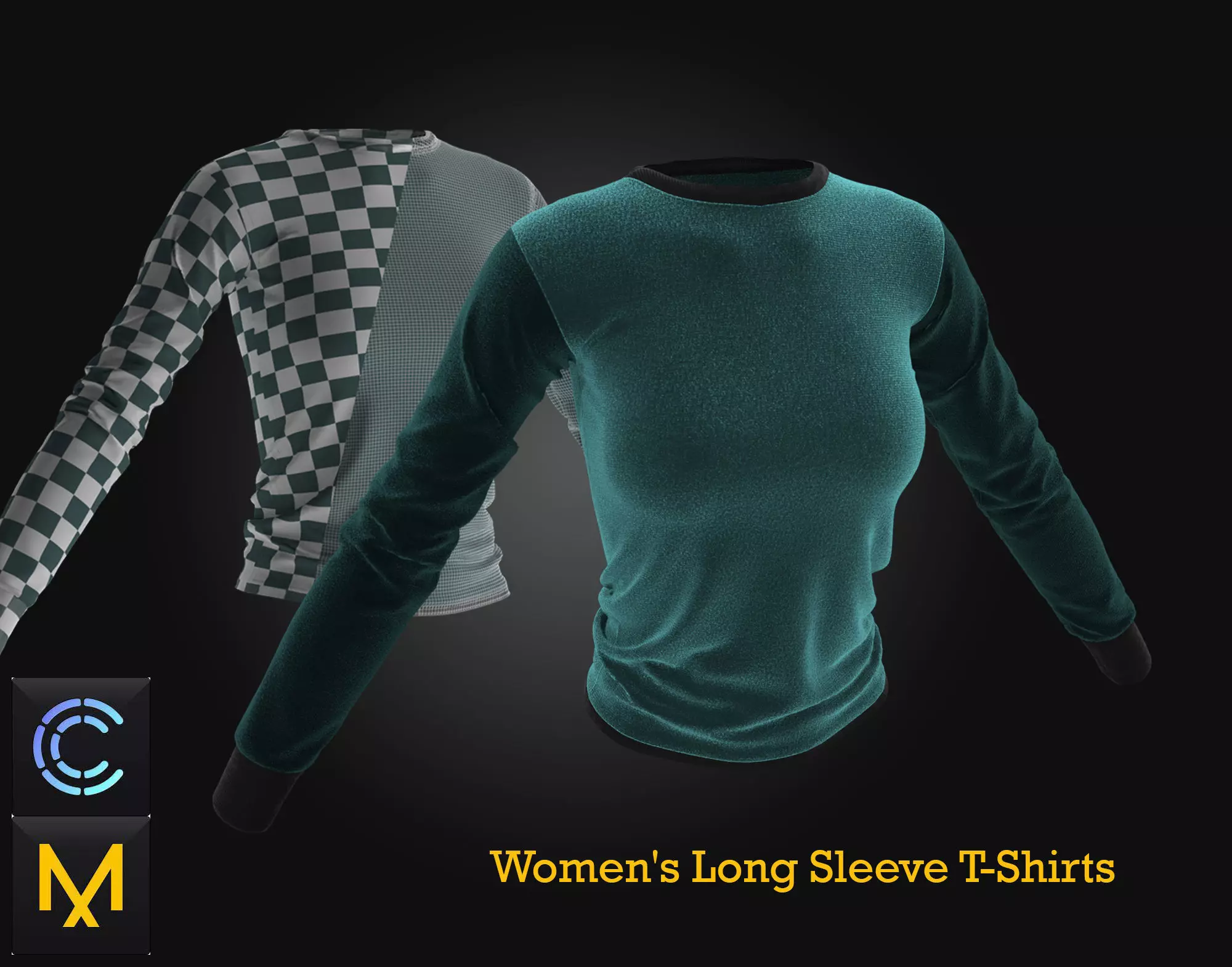 Womens Long Sleeve T-Shirts 3D model_0