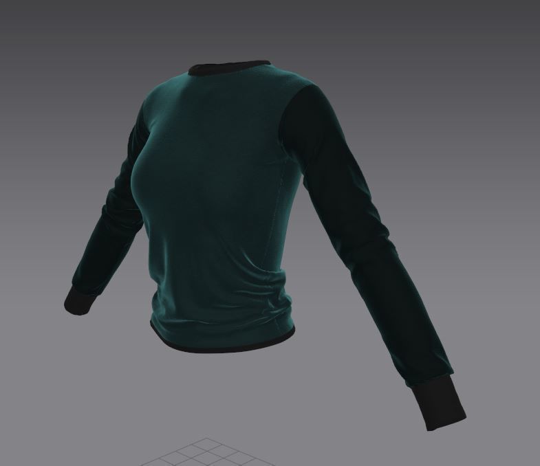 Womens Long Sleeve T-Shirts 3D model_5