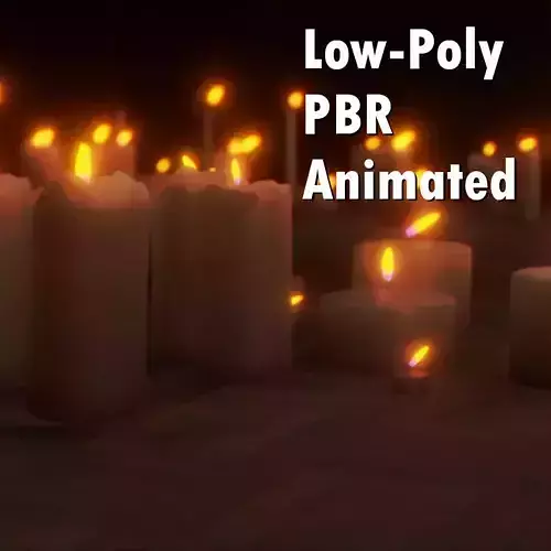 Candles animated pack Low-poly 3D model