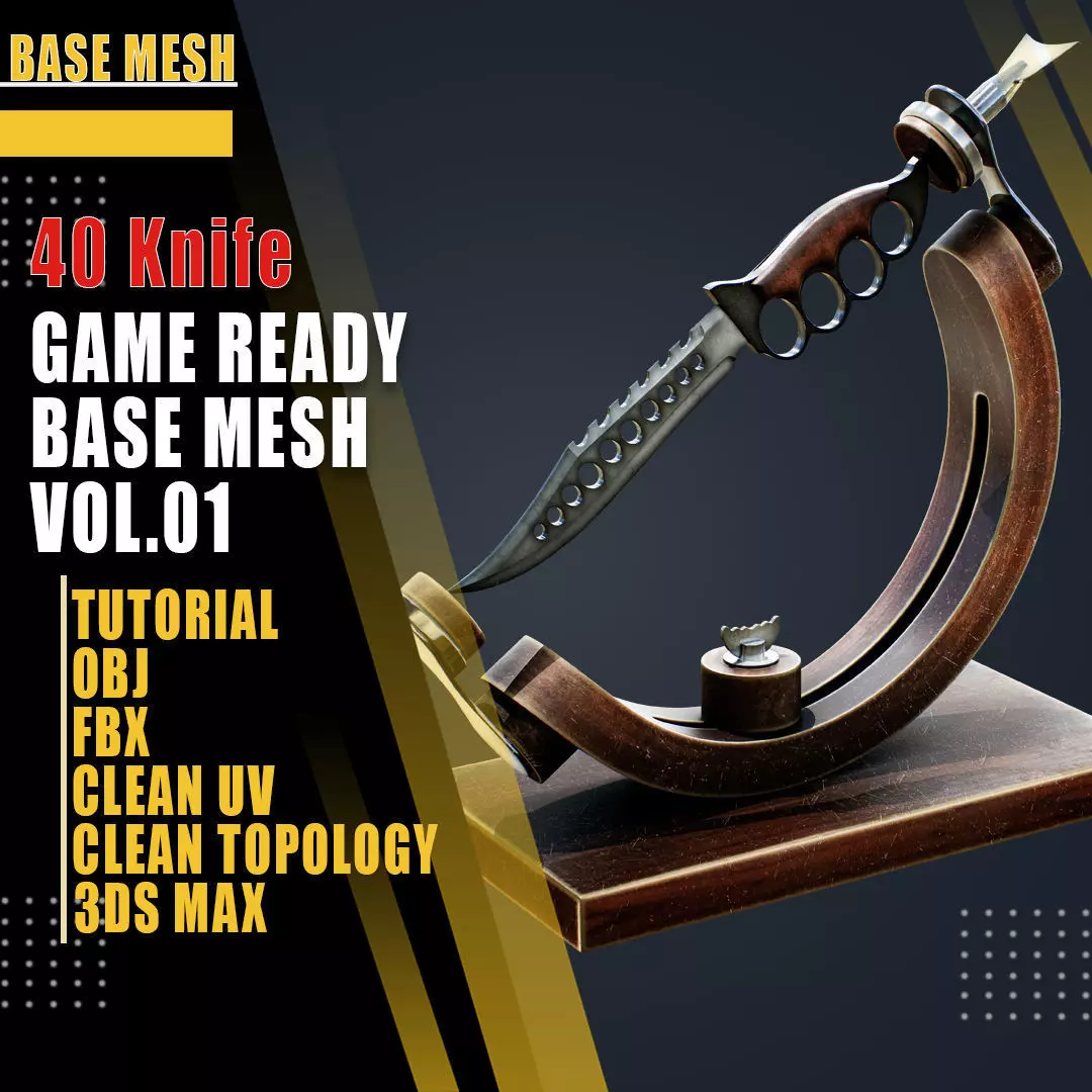 40 Knife Base Mesh Vol 01Game Ready Low-poly 3D model