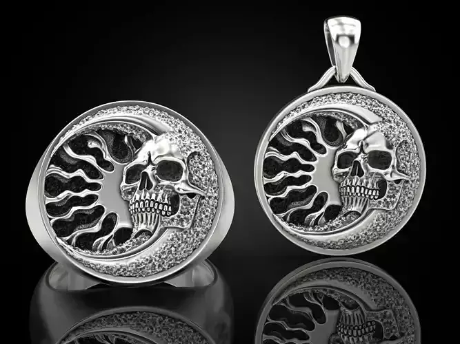 Collection Skull moon sun 
