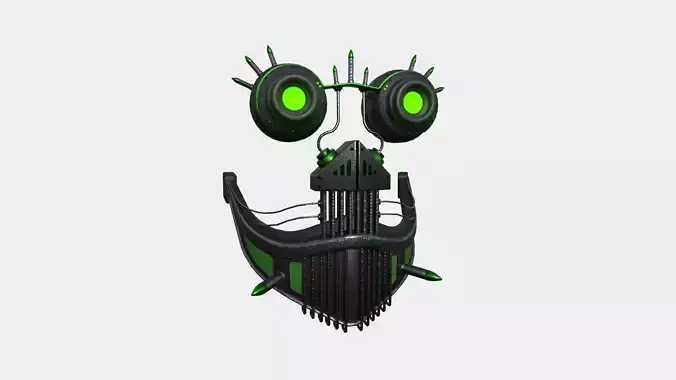 Steampunk Mask A05 Black Green - SciFi Character Design Low-poly 3D model Steampunk Mask A05 Black Green - SciFi Character Design Low-poly 3D model