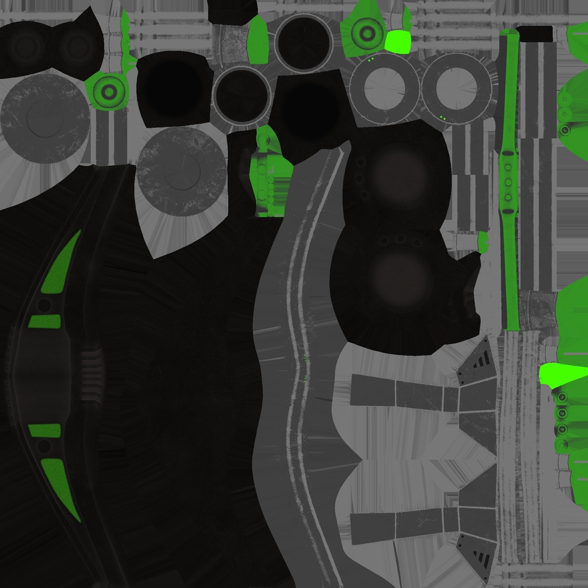 Steampunk Mask A05 Black Green - SciFi Character Design Low-poly 3D model_18