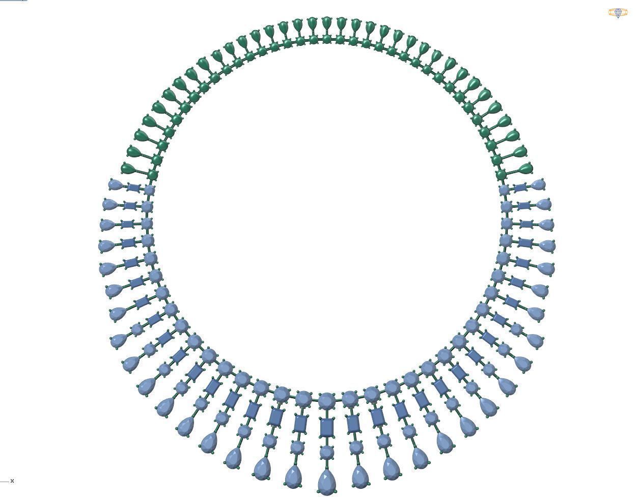 Necklace diamond 3D print model_6