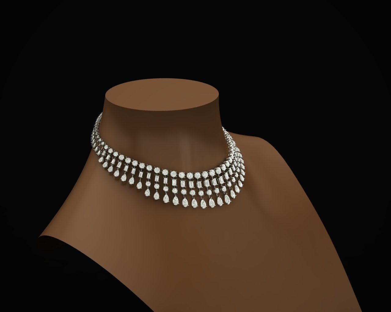 Necklace diamond 3D print model_1