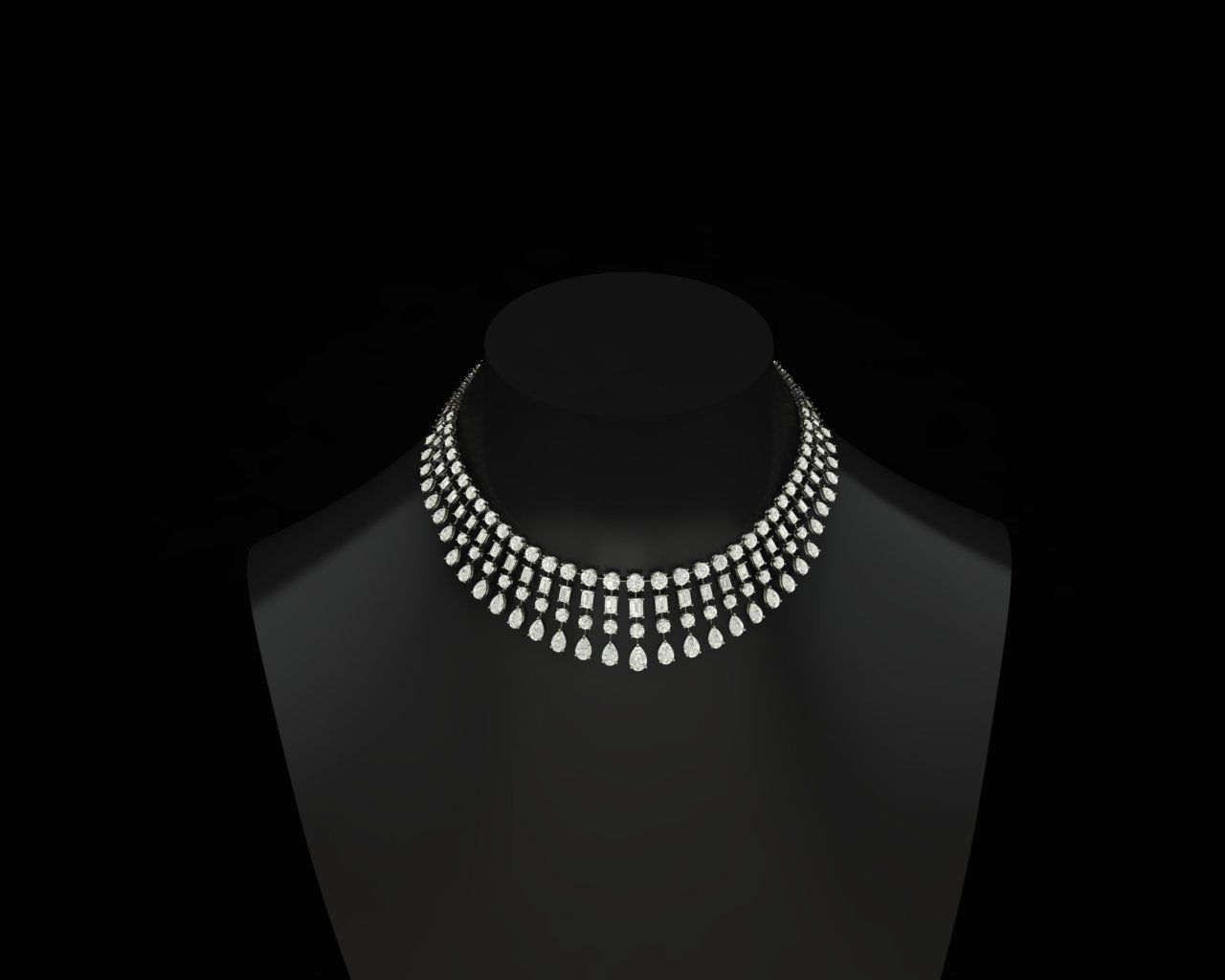 Necklace diamond 3D print model_2